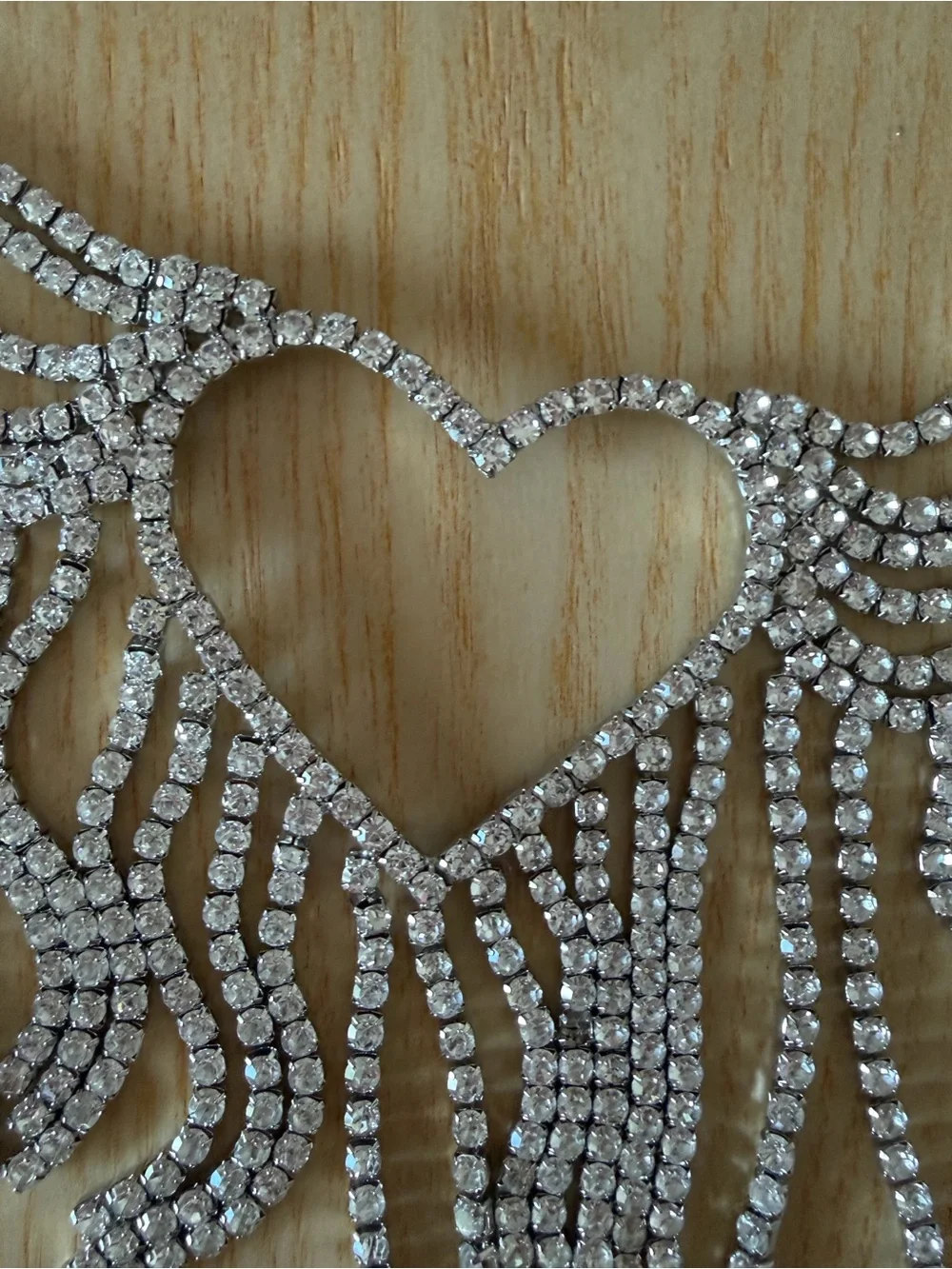 Akira Silver Heart Fringe Rhinestone Belt